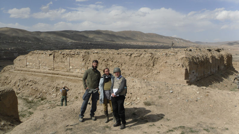 With Laura Tedesco, Cultural Heritage Program Manager at the US Embassy in Kabul, and Stetson Sanders, Senior Civilian Representative at the U.S. PRT in Ghazni in front of the Buddhist monument at Tepe Sardar.